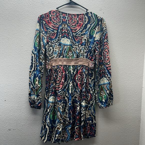 Flying Tomato Dress Size S Aztec Embroidered Babydoll Bohemian Boho MINI dress - Picture 6 of 7